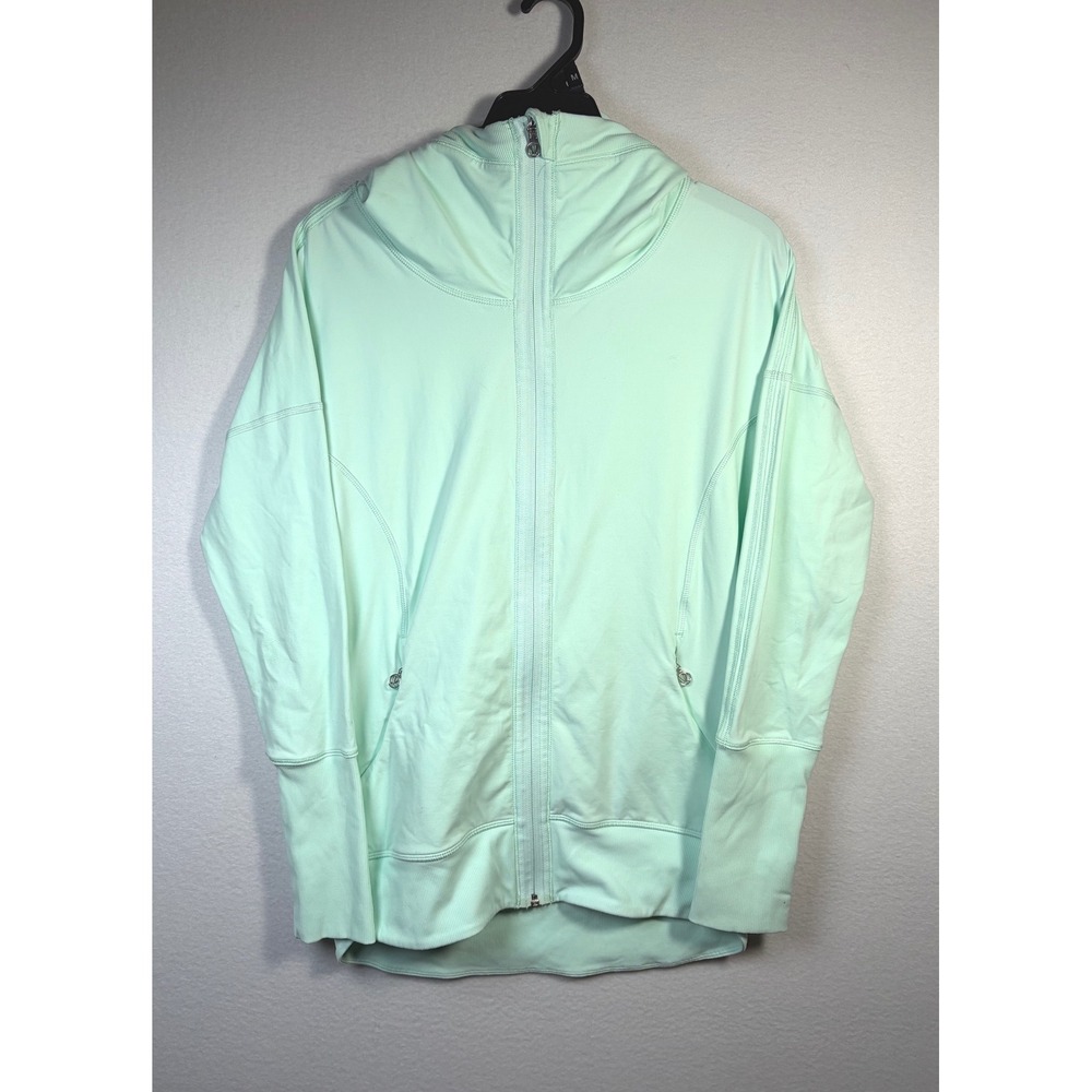 Lululemon Full Zip Hoodie Women Size 6 Mint Green Excellent Funnel Neck Jacket